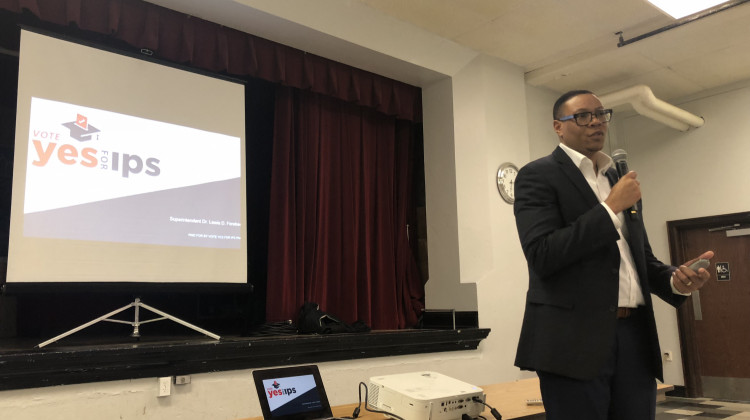 IPS Superintendent Lewis Ferebee told the group assembled that the district will struggle if the referendums don’t pass. - Carter Barrett/WFYI