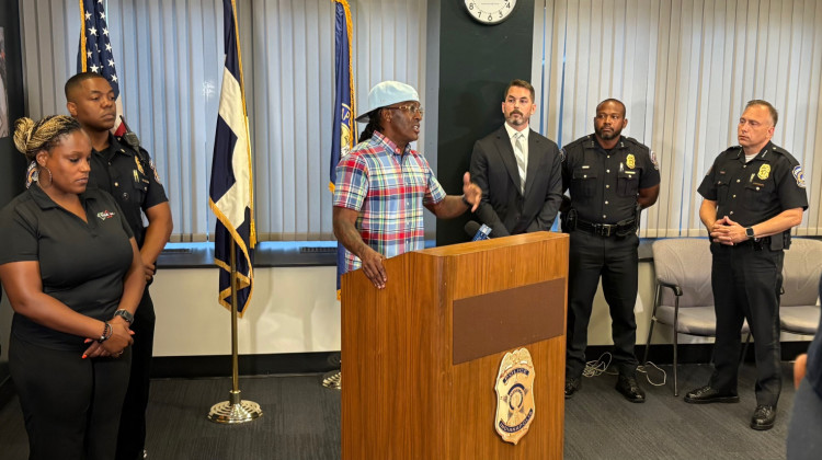 City officials, IMPD and local nonprofits announce curfew implementation plans this week at the City County Building. - Jill Sheridan / WFYI