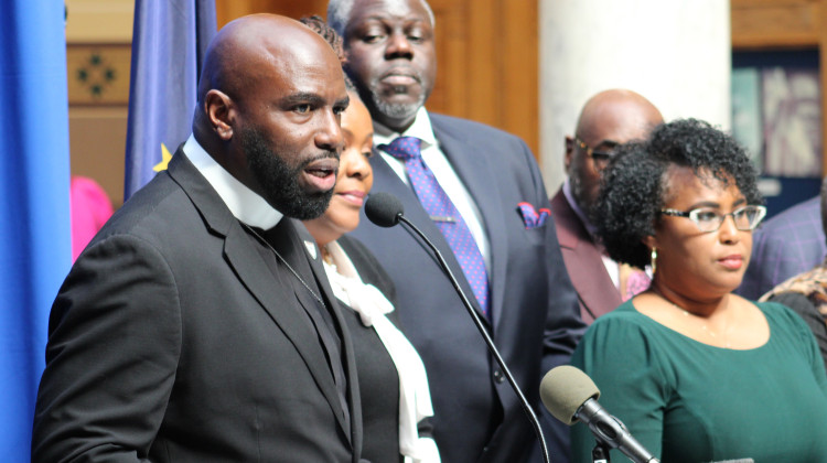 Carlos Perkins of the Bethel African Methodist Episcopal Church discusses the importance of fully funding SB1. - Ben Thorp/WFYI