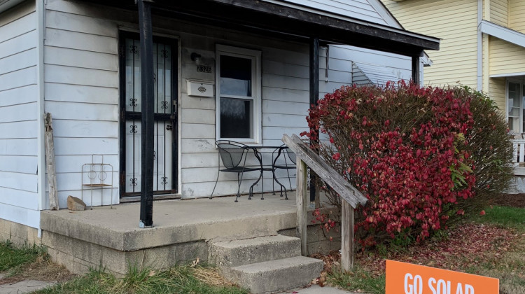 This home in the Hillside neighborhood is the first to have solar panels installed through the program. (Jill Sheridan WFYI)