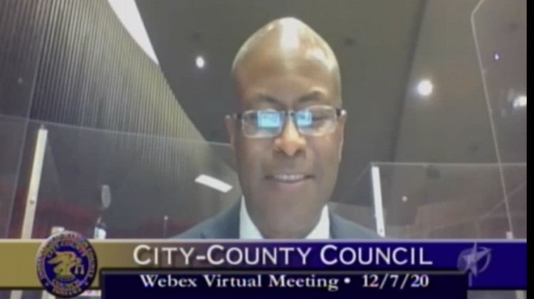 City County Council President Vop Osili presides over the meeting.  - Jill Sheridan, WFYI