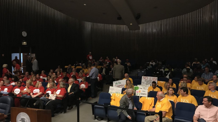 Residents for and against the proposal for new economic improvement districts attended the City-County Council meeting Monday night. - Drew Daudelin/WFYI