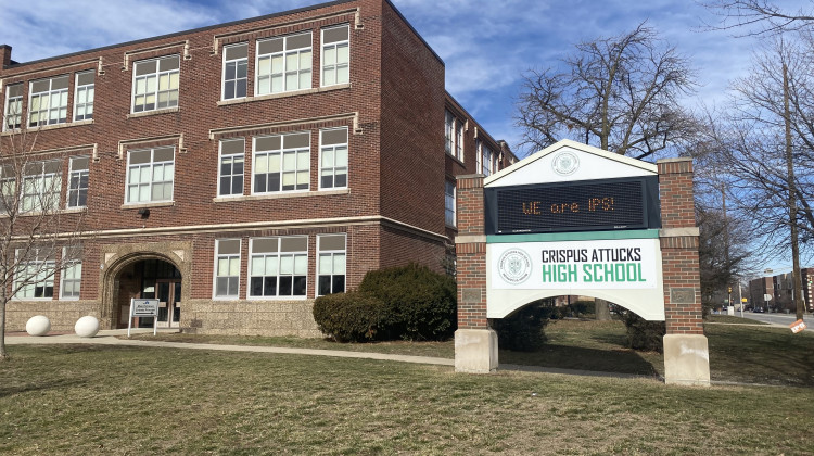 The exterior of Crispus Attucks High School. - Elizabeth Gabriel/WFYI News