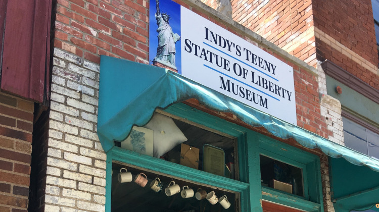 Indy’s Teeny Statue of Liberty Museum on the near east-side was built in an alleyway between two buildings. - WFYI