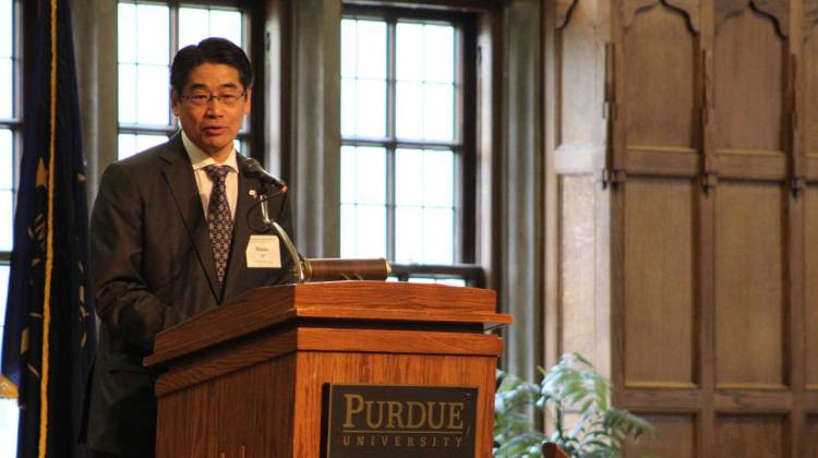 Japan Consul-General Naoki Ito gives his opening remarks at the forum. - Samantha Horton/IPB News