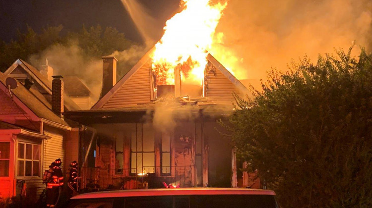 Five Indianapolis firefighters were injured Monday night while battling this house fire in the 1700 block of Fletcher Avenue. Officials said Tuesday morning that all five were released from the hospital and are recuperating at home. - Provided by Indianapolis Fire Department