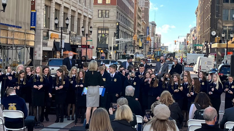 An FFA choir helped kick off the organization's 94th annual convention.  - Jill Sheridan/WFYI