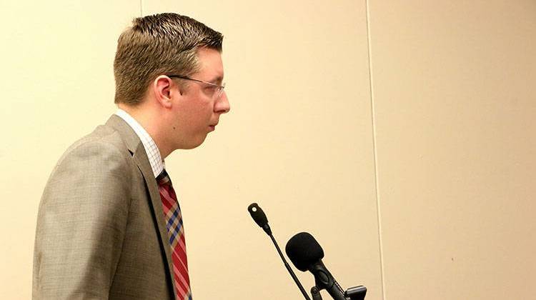 Rep. David Ober, R-Albion, introduces HB 1054 to the House Education Committee. Photo by Max Bomber, TheStatehouseFile.com. - Photo by Max Bomber, TheStatehouseFile.com.