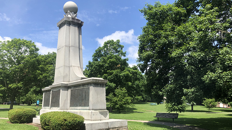 The Confederate monument was moved to Garfield Park from Greenlawn Cemetery in in 1928. - Carter Barrett/Side Effects Public Media