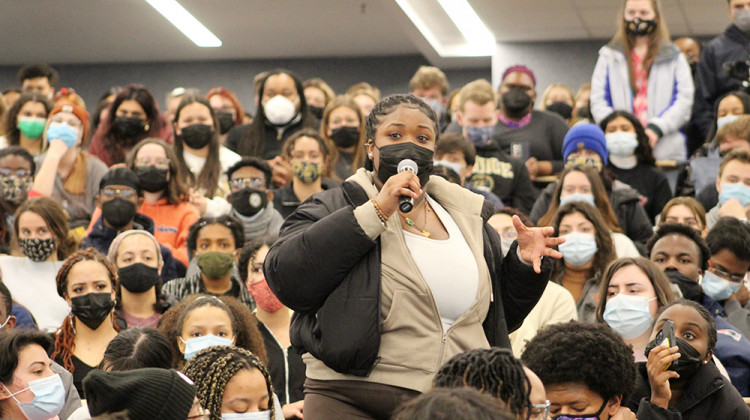 Purdue Black Student Union holds town hall after video surfaces of police officer forcefully restraining student