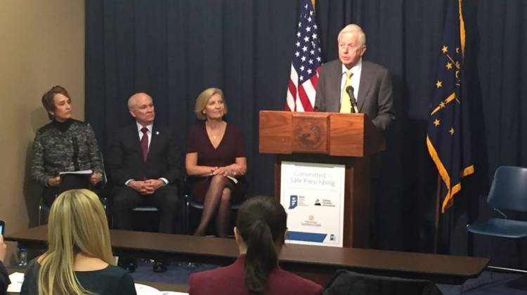 Indiana Drug Czar Jim McClelland announces new prescription guidelines. - Jill Sheridan/IPB News