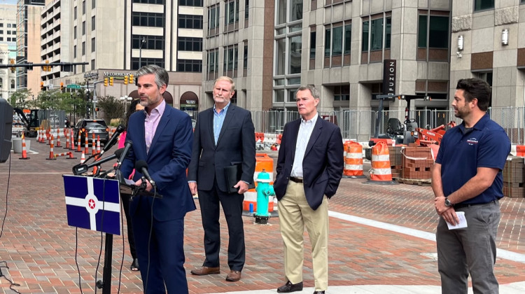 Officials highlight West Market St upgrades.  - Jill Sheridan/WFYI