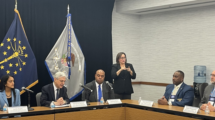 U.S Attorney General Merrick Garland meets with Indiana law enforcement officials. - Katrina Pross/WFYI News