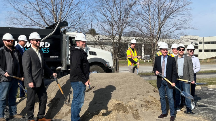 City, construction and business leaders kick off construction along Meridian St.  (Jill Sheridan/WFYI)