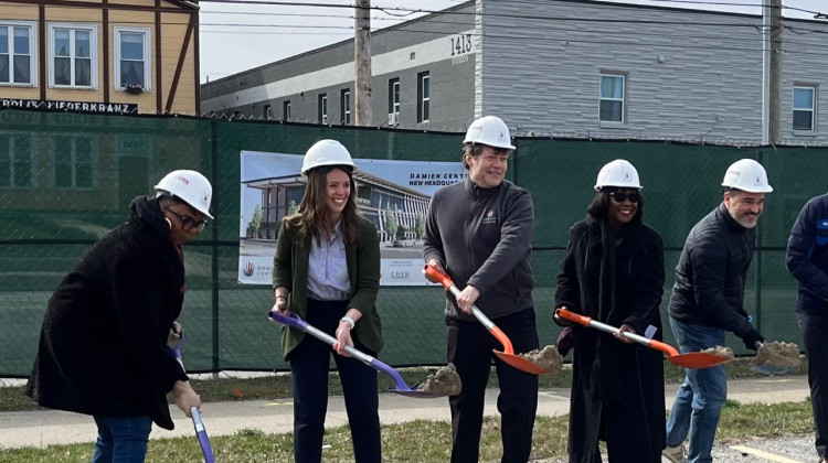 Groundbreaking for the new Damien Center on the Near Eastside.  - Jill Sheridan/WFYI