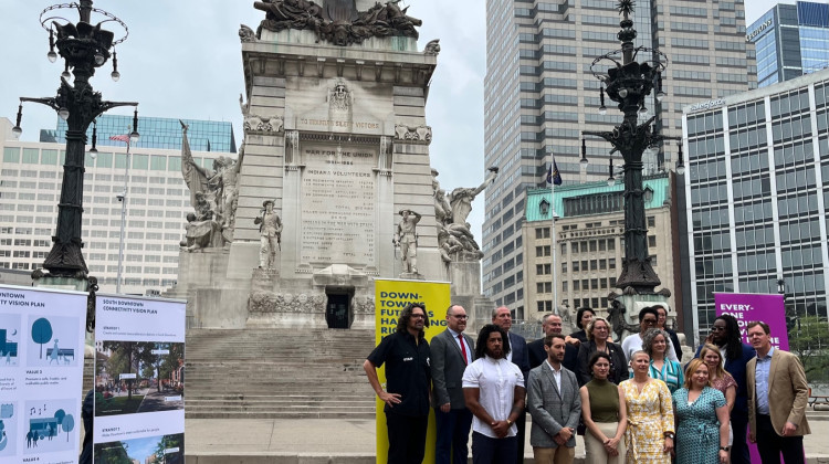 Partial Monument Circle closure will last until November. (Jill Sheridan/WFYI)