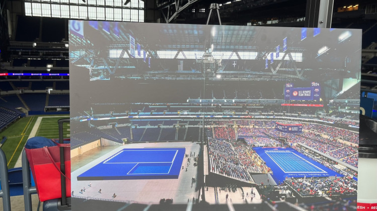A rendering of the pools that will be built at Lucas Oil Stadium.  (Jill Sheridan/WFYI)