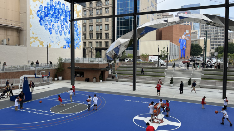 New plaza features art, green space and sports outside Gainbridge Fieldhouse