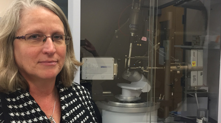 Dr. Millie Georgiadis stands by the equipment that helped map the new DNA model.  - Jill Sheridan/IPB News