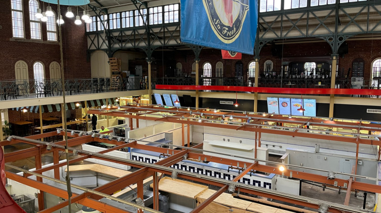 Many booths are empty at the City Market. (Jill Sheridan WFYI)