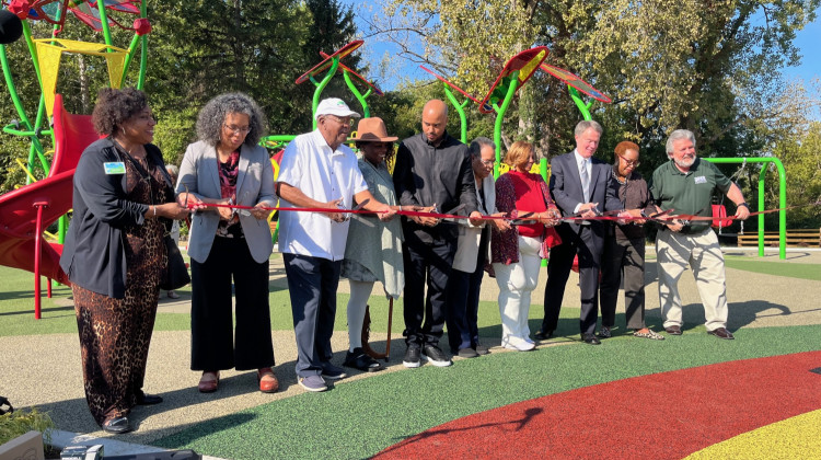 The Rev Charles Williams Park ribbon cutting. (Jill Sheridan WFYI)