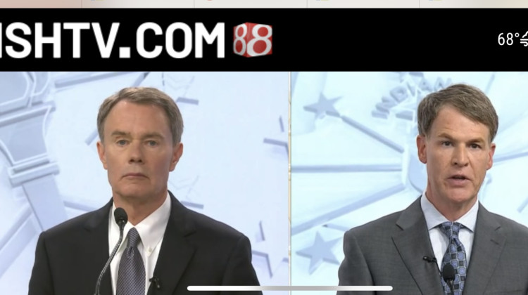 The mayoral debate was broadcast on WISH. - (Screenshot from live stream)