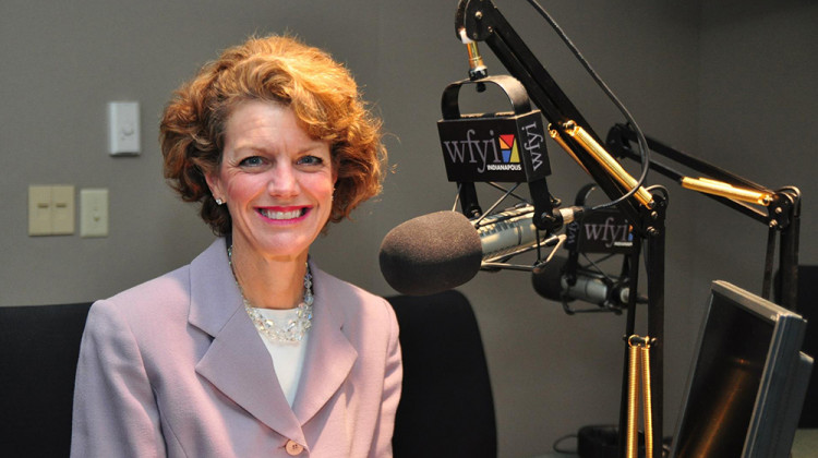 Jill Ditmire in the WFYI radio studio.  - Aundrea Hart/WFYI