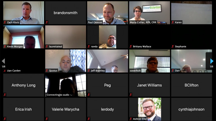 The Indiana Election Commission conducts its first ever virtual meeting to finalize rules for the primary election, which was moved to June 2. - Brandon Smith/IPB News