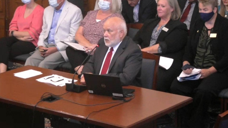 Tom Gilliam with Valley Oaks Health in Crawfordsville told lawmakers about the arduous process many undergo to transfer in their out-of-state professional licenses. - Screenshot from Indiana General Assembly