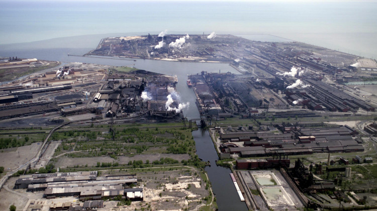 The Lake George Canal is one branch of the Indiana Harbor and Ship Canal, pictured here  - U.S. Army Corps of Engineers, Chicago District