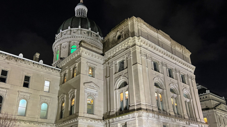 The Indiana Statehouse on the last night of the 2024 session, March 8, 2024. - Brandon Smith / IPB News