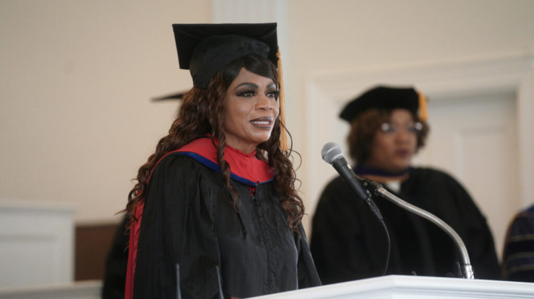 Warden LaShelle Brown speaks on Monday, Aug. 7, 2023 during the Women’s College Partnership at Indiana Women’s Prison and Marian College commencement ceremony at the Indiana Women’s Prison.  - SCOTT ROBERSON | Indiana Department of Correction