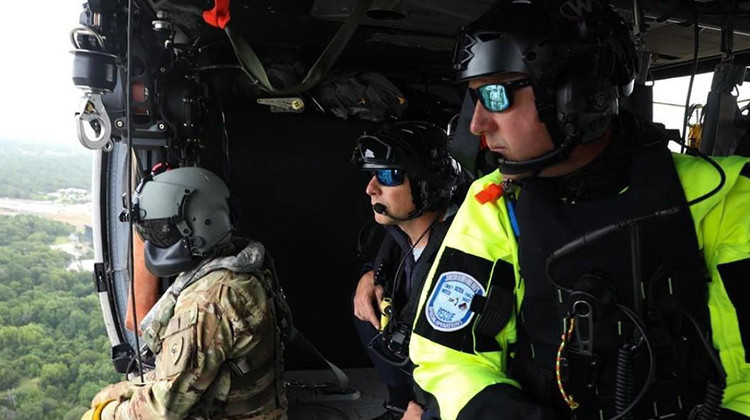 The Indiana National Guard is sending two Blackhawk helicopters to assist in deliveries and rescue missions. - Indiana National Guard / Instagram