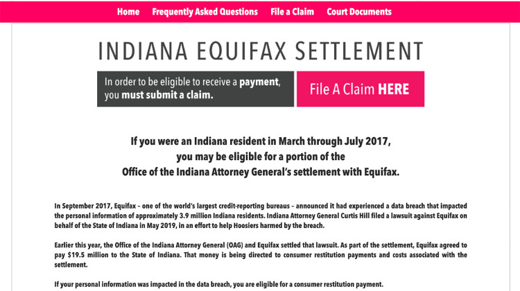 Hoosiers have until Dec. 16 to submit a claim at IndianaEquifaxClaims.com.  - Screenshot of IndianaEquifaxClaims.com