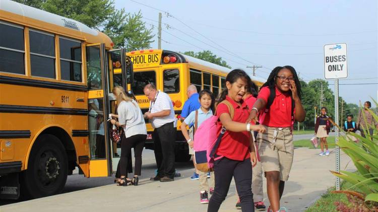 Children outside an IPS school.  - Indianapolis Public Schools