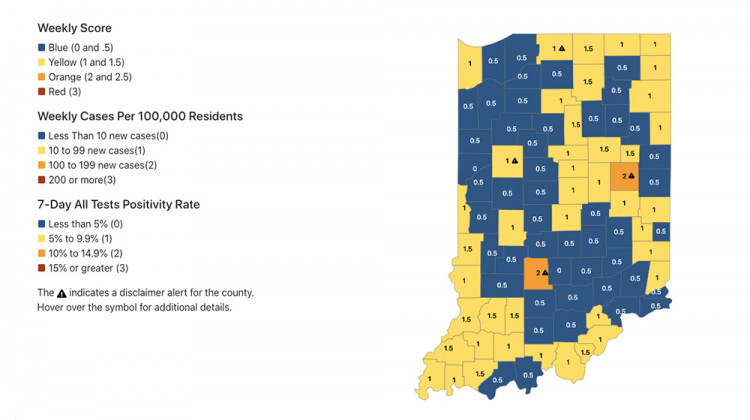 2 Indiana College Counties Listed As Moderate Virus Risk