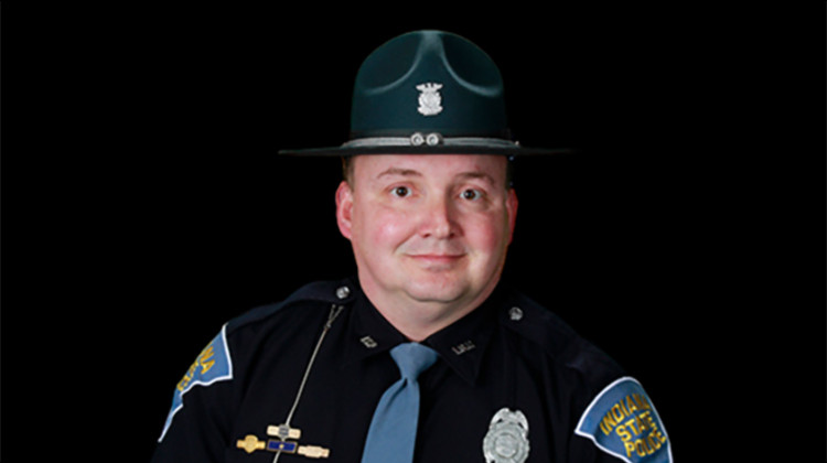 Indiana State Police Master Trooper James Bailey died Friday when he was struck by a car that was fleeing police. - Indiana State Police