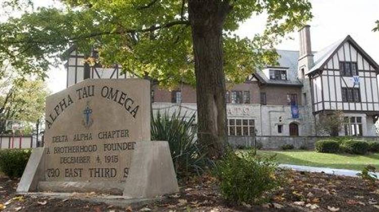 Indiana University officials said Thursday, Oct. 8, 2015 it has suspended the Alpha Tau Omega fraternity in Bloomington, following allegations of misconduct during a hazing ritual involving a male pledge performing a sex act on a woman in front of a crowd. It wasn't immediately clear whether any criminal charges would be pursued. - David Snodgress/Bloomington Herald-Times via AP