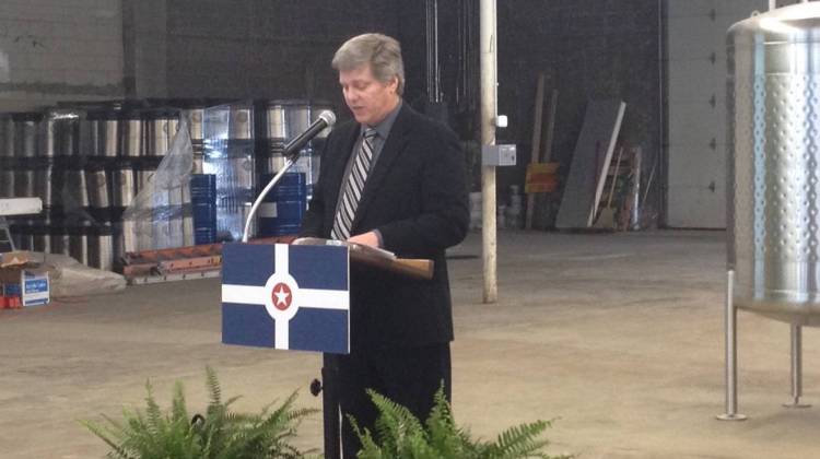 James Taylor, CEO of the John Boner Neighborhood Centers, speaks Thursday, May 19, 2016 at a press conference in the Ash and Elm Cider Co. on Washington Street.