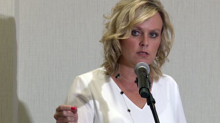 State Superintendent of Public Instruction Jennifer McCormick discusses school safety, following a roundtable Tuesday.  - Lauren Chapman/IPB News