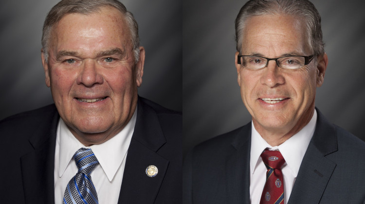 4th Congressional district Republican nominee Rep. Jim Baird, left, and Republican Senate candidate Mike Braun - a former state lawmaker - were attacked for their votes to raise the state’s gas tax 10 cents. - Courtesy Indiana General Assembly