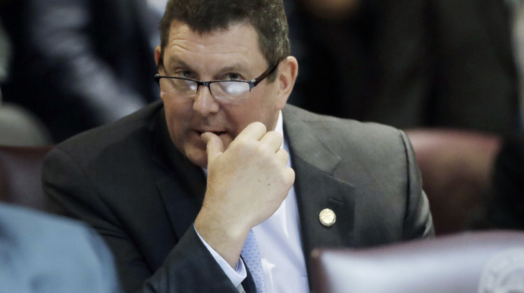 Indiana Rep. Jim Lucas, R-Seymour, listens during the start of the General Assembly session at the Statehouse, Jan. 3, 2018, in Indianapolis.  - AP Photo/Darron Cummings, File