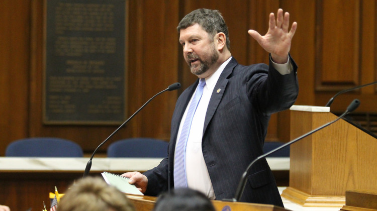 Rep. Jim Lucas (R-Seymour) has repeatedly mocked mask-wearing and decried Gov. Eric Holcomb's use of executive authority throughout the COVID-19 pandemic. - Lauren Chapman/IPB News