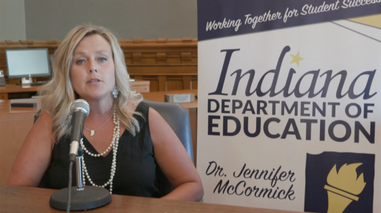 Jennifer McCormick addresses questions from the media during a virtual press conference on Thursday.  - Youtube screenshot