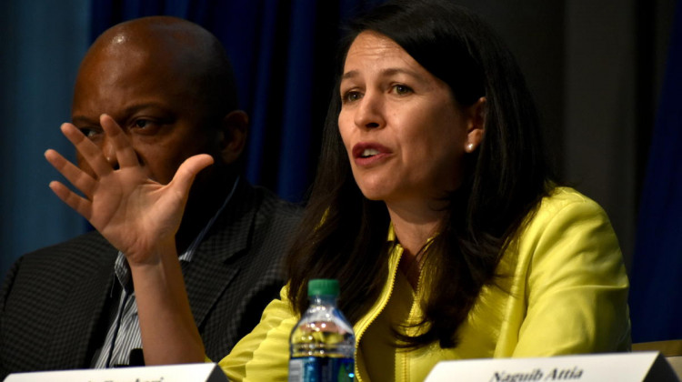 Brookings Institute senior fellow Marcela Escobari speaks at The Future of Work Conference at the University of Notre Dame. - Justin Hicks/IPB News