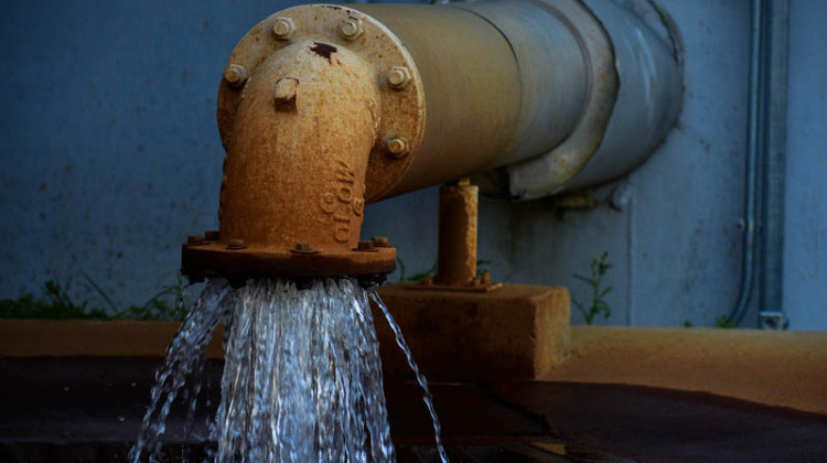 A water pipe at the Goshen Water/Sewer Department building. The city of Goshen is hoping money from the federal government can help find the source of pollution in some city drinking water wells.  - Justin Hicks/IPB