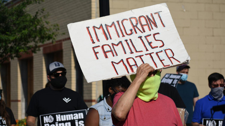 In this file photo, activists march at a South Bend rally in June 2020 after the U.S. Supreme Court blocked a Trump administration attempt to end the Deferred Action for Childhood Arrivals (DACA) program. - Justin Hicks/IPB News