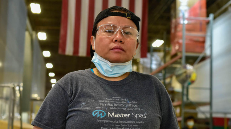 Ciin Mang was promoted to a line manager position at Master Spas in Fort Wayne earlier this year. She has worked for the company for several years after immigrating from Myanmar. - Justin Hicks/IPB News