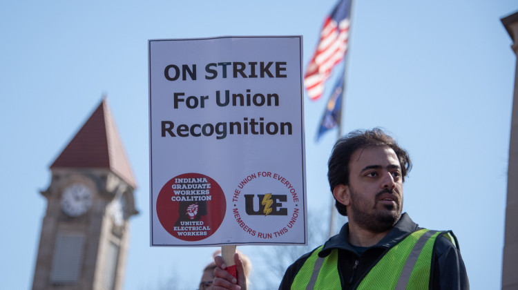 About 1,000 graduate workers have been on strike for almost a week now, after after the university administration refused to officially recognize the union. - Justin Hicks/IPB News