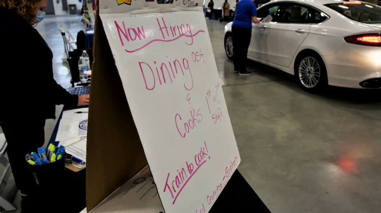 A drive-thru job fair in Elkhart to connect out of work Hoosiers with companies looking to hire employees. - Justin Hicks/IPB News